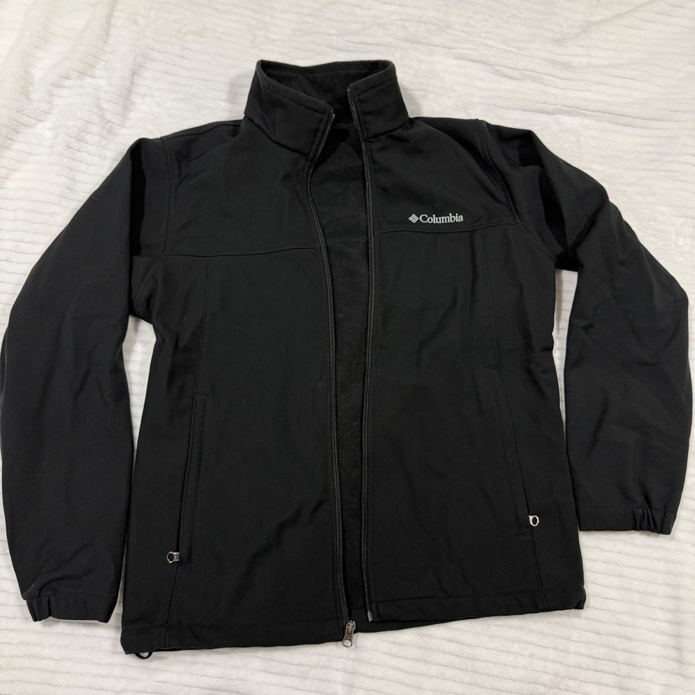 Columbia Kruser Ridge II Softshell Jacket Black Full Zip Fleece Lined XM1244 M